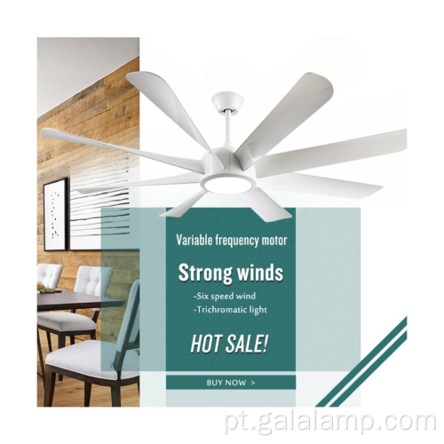 Fã de teto moderno grande de 60 polegadas com luz